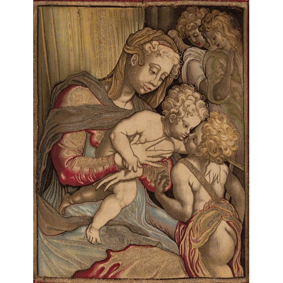 Madonna with Jesus and Saint John the Baptist, children, and two angels
