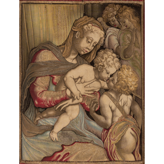 Madonna with Jesus and Saint John the Baptist, children, and two angels