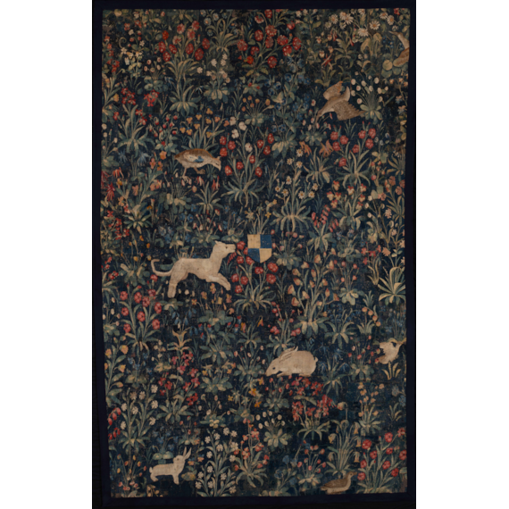 Millefleurs with Coat of Arms and rabbit